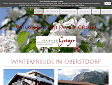 Tablet Screenshot of ferien-bei-geiger.de